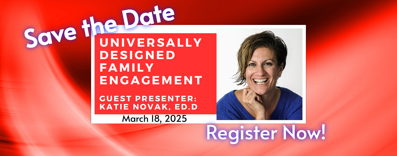 Save the Date for Universally Designed Family Engagement with Guest Speaker Katie Novak. Register now! Photo of Katie.